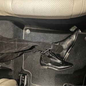 Carolina Herrera Leather and Suede Black Over-the-Knee Boots Sz 6